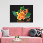 Monarch Butterfly und Canna Lily auf Leinwand (Insitu (Wohnzimmer))