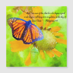 Monarch Butterfly und Chrysalis Philippianer 1:6 Magnetkarte