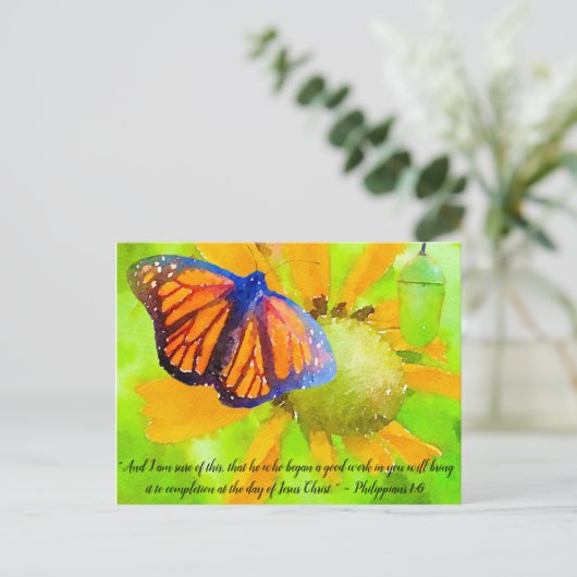 Monarch Butterfly und Chrysalis Philippianer 1:6 Postkarte (Stehend Vorderseite)