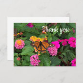 Monarch Butterfly und Pink Blume Danke Karte (Vorne/Hinten)