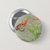 Monarch Butterfly und Raupe Button (Vorne & Hinten)