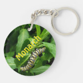 Monarch Butterfly und Raupe Fotografisch Schlüsselanhänger (Rückseite)