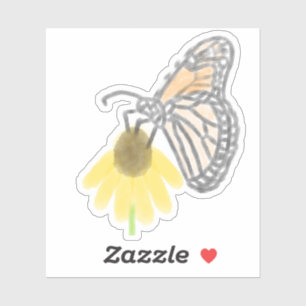 Monarch Butterfly und Schwarz-Mit Augen Susan Aufkleber