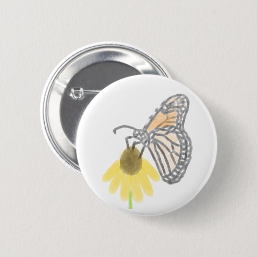 Monarch Butterfly und Schwarz-Mit Augen Susan Button (Vorne & Hinten)