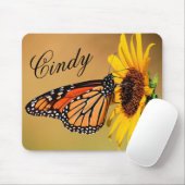 Monarch Butterfly und Sonnenblumenmaus Mousepad (Mit Mouse)