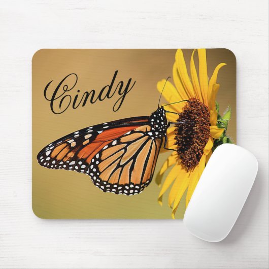 Monarch Butterfly und Sonnenblumenmaus Mousepad (Mit Mouse)