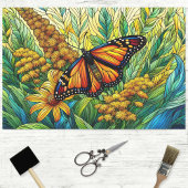 Monarch Butterfly verklebtes Glas Seidenpapier