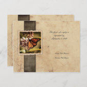 Monarch Butterfly Vintage Wedding UAWG RSVP Karte (Vorne/Hinten)