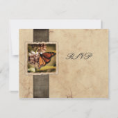 Monarch Butterfly Vintage Wedding UAWG RSVP Karte (Rückseite)