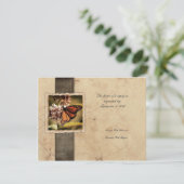 Monarch Butterfly Vintage Wedding UAWG RSVP Karte (Stehend Vorderseite)