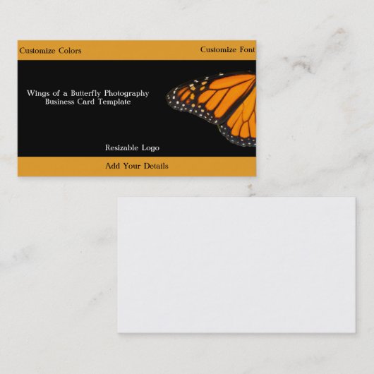 Monarch Butterfly Visitenkarte (Vorne/Hinten)