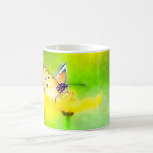 Monarch Butterfly Wasserfarbe Blume Tasse