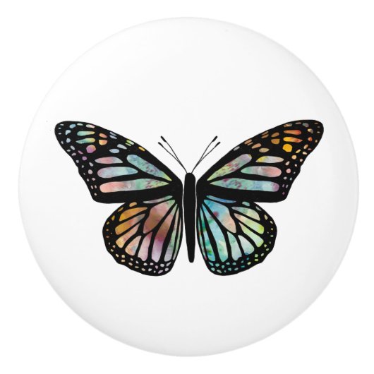 Monarch Butterfly Wasserfarbe Keramikknauf (Vorderseite)