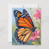 Monarch Butterfly Watercolor Floral Garden Card (Vorderseite)
