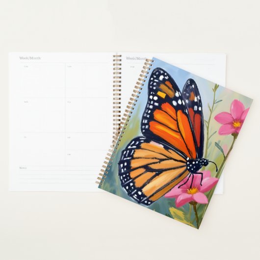 Monarch Butterfly Watercolor Floral Garden Planer (Anzeige)