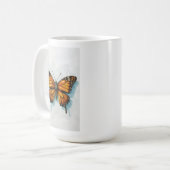Monarch Butterfly watercolor painting insect art Kaffeetasse (Vorderseite Links)