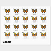 Monarch Butterfly Wedding Danke Quadratischer Aufkleber (Blatt)