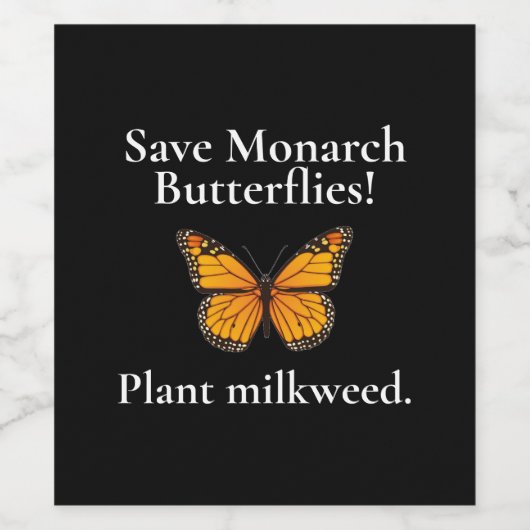 MONARCH BUTTERFLY WEINETIKETT (Einzelnes Label)
