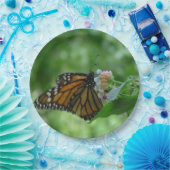 Monarch Butterfly Weißrosa Blume Pappteller (Party)
