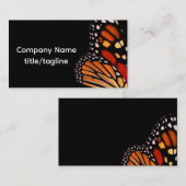 monarch butterfly wing on black custom visitenkarte (Vorne/Hinten)