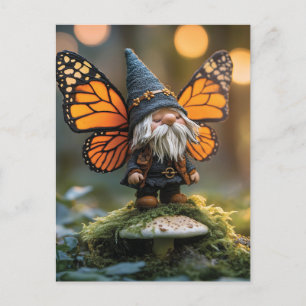 Monarch Butterfly Winged Gnome - Fantasiewesen Feiertagspostkarte