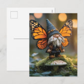 Monarch Butterfly Winged Gnome - Fantasiewesen Feiertagspostkarte (Vorne/Hinten)