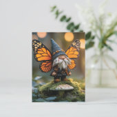 Monarch Butterfly Winged Gnome - Fantasiewesen Postkarte (Stehend Vorderseite)