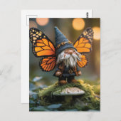 Monarch Butterfly Winged Gnome - Fantasiewesen Postkarte (Vorne/Hinten)