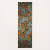 Monarch Butterfly Wings Muted Marbled Green Grey Yogamatte (Vorderseite)