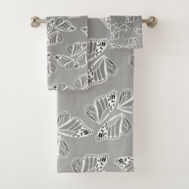 Monarch Butterfly Wings Ombre Warm Monochrome Badhandtuch Set