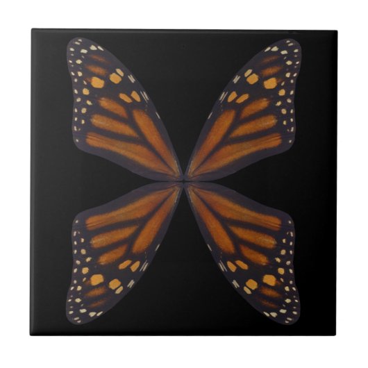 Monarch Butterfly Wings Pattern Fliese (Vorderseite)