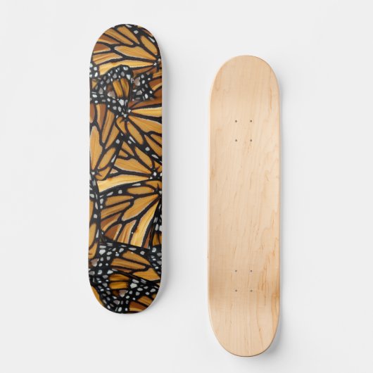 Monarch Butterfly Wings Pattern Skateboard (Vorderseite)