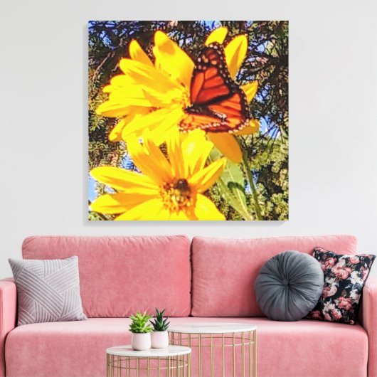 Monarch Butterfly Wrapped Canvas Leinwanddruck (Insitu (Wohnzimmer))