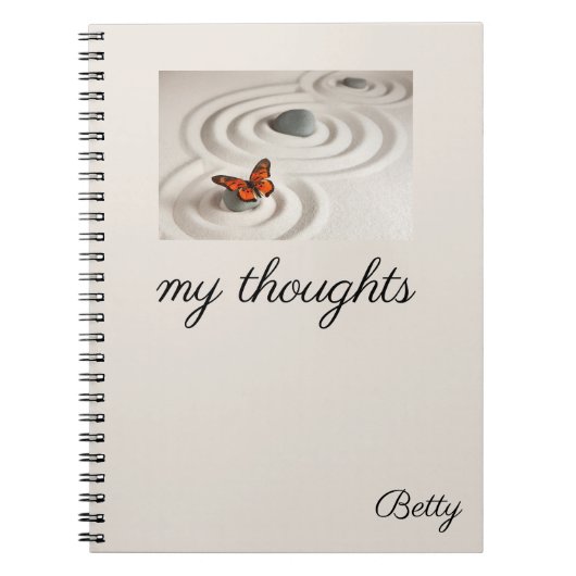 Monarch Butterfly Zen Garden Notebook 6,5 x 8,75 Notizblock (Vorderseite)