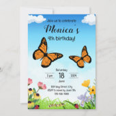 Monarch Butterfly zum Geburtstag Einladung (Vorderseite)