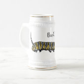 Monarch caterpillar cartoon illustration bierglas (Vorderseite Links)