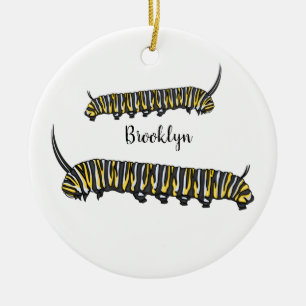 Monarch caterpillar cartoon illustration keramik ornament