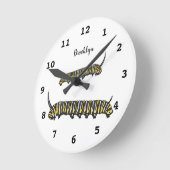 Monarch caterpillar cartoon illustration  runde wanduhr (Winkel)