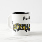 Monarch caterpillar cartoon illustration zweifarbige tasse (Vorderseite Links)