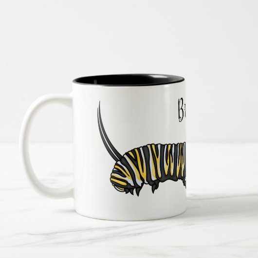 Monarch caterpillar cartoon illustration zweifarbige tasse (Links)