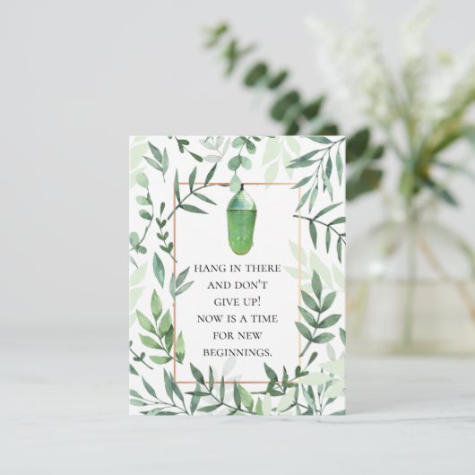 Monarch Chrysalis und Schmetterling Hang da Hinwei Karte (Stehend Vorderseite)