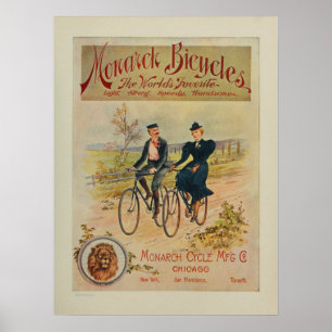 Monarch-Fahrrad-Anzeigen-Kunst-Druck 1895 Poster