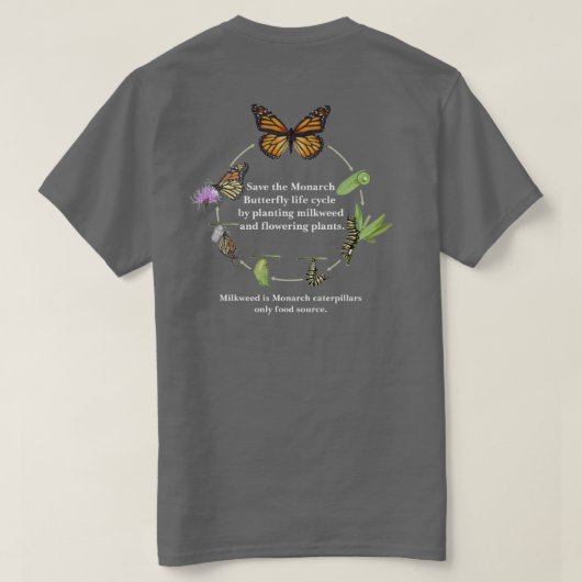Monarch-Falter T-Shirt (Design Rückseite)