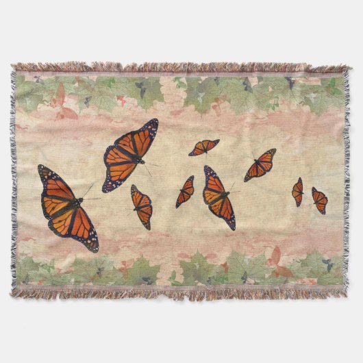 Monarch Garden Throw Blanket Decke (Vorderseite)