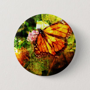 Monarch Grunge Button