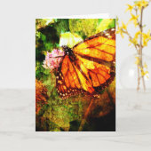 Monarch Grunge Karte (Gelbe Blume)