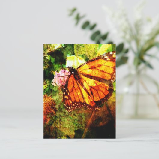 Monarch Grunge Postkarte (Stehend Vorderseite)