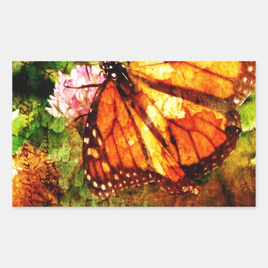 Monarch Grunge Rechteckiger Aufkleber (Vorderseite)
