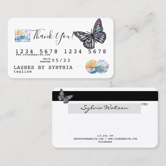 Monarch Holograph Vielen Dank für Ihre moderne Kre Visitenkarte (Vorne/Hinten)