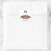 Monarch "M" Quadratischer Aufkleber (Tasche)